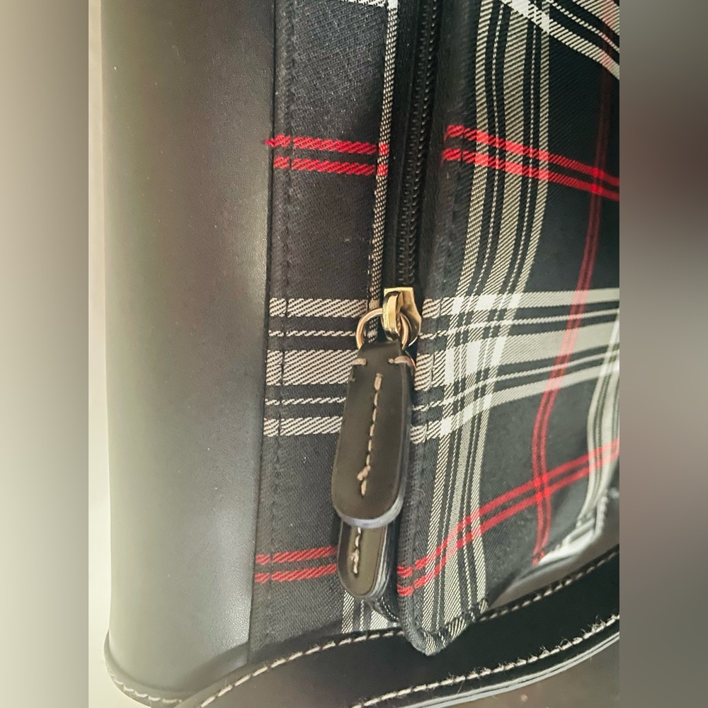 Liz Claiborne Black, Red and White Plaid Purse - Picture 9 of 16